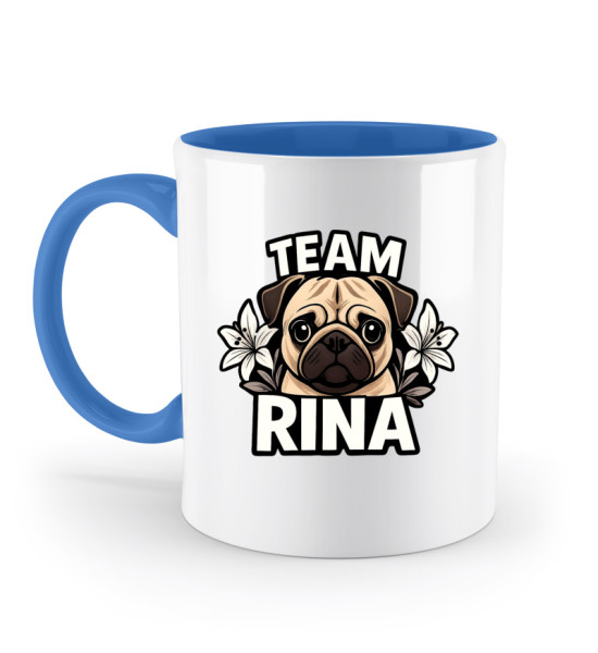 Team Rina - white Logo - Zweifarbige Tasse