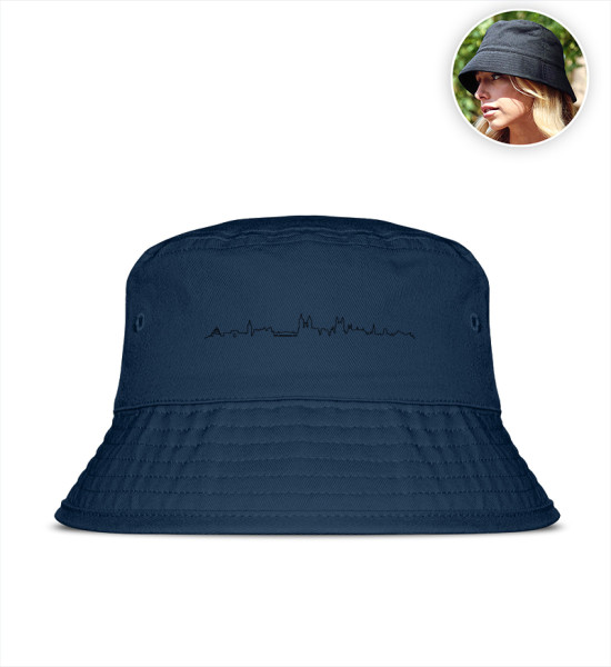 Skyline Magdeburg - Organic Bucket Hat mit Stick