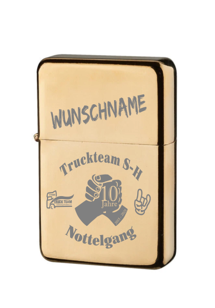 Champ Sturmfeuerzeug Motiv: 10 Jahre Nottelgang & Truckteam S-H Personalisiert