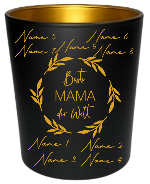 "Mama" personalisiertes Teelicht mit bis 9 Namen