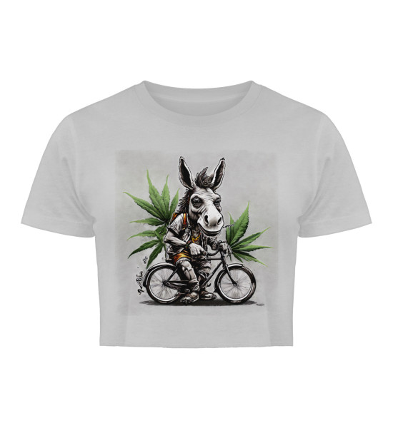Gravel Hippie TQLR Esel - Damen Organic Crop Top