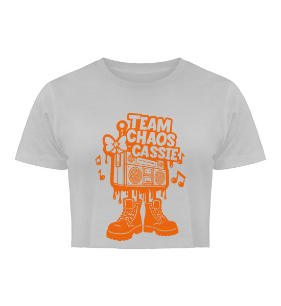 Logo Team Choas Cassie orange - Damen Organic Crop Top